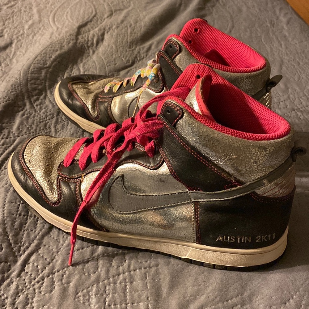Shiny Nike high top tennis shoes